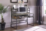 Office desk in gray weathered laminate