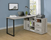 Hertford (Gray) L-shape desk in gray driftwood