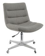 Office casual style chair in gray linen-like fabric main photo