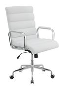 Office chair in white leatherette / chrome base main photo