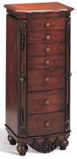 Traditional brown red jewelry armoire main photo