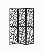 Transitional black three-panel screen