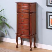 Transitional warm brown jewelry armoire main photo