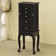 Traditional queen anne black jewelry armoire main photo