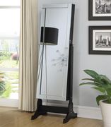 Transitional black cheval mirror and jewelry armoire main photo