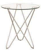 Round tempered glass top accent / side table main photo