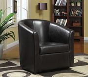 CS098 Accent brown leather swiwel chair