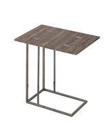 Transitional black nickel snack table main photo
