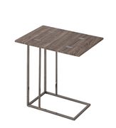Transitional black nickel snack table
