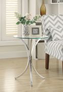 Chrome base / glass top side / accent table main photo