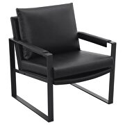 Upholstered track arms accent chair black and gummetal main photo