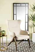 Cream micro-denier leatherette accent chair main photo