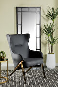 Slate micro-denier leatherette accent chair