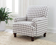CS096 Gray houndstooth patterned upholstery accent chair