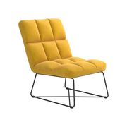 Yellow velvet contemporary accent chair