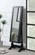 Transitional black jewelry cheval mirror