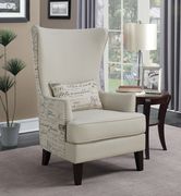 Traditional cream accent wingback chair main photo