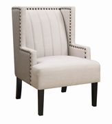 Traditional light beige accent chair main photo