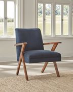 Accent chair in dark blue fabric
