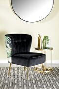 Soft black velvet accent chair main photo