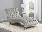 Smooth luxurious gray velvet chaise main photo