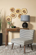 Black & white upholstered accent chair