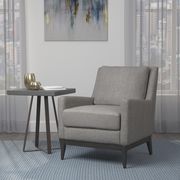 Accent chair in warm gray linen-like fabric main photo