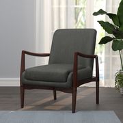 Mid-century modern style dark gray accent chair