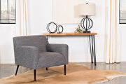 Linen-like woven gray fabric chair main photo