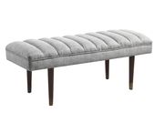 Mid-century modern grey upholstered bench main photo