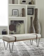 Bench linen-like fabric ottoman / bench main photo