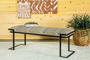 Black and white woven fabric upholstery accent bench main photo