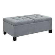 Gray tufted dual top storage bench main photo