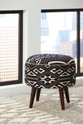 Accent stool in black / white pattern main photo