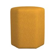 Hexagon shape yellow woven fabric stool / ottoman
