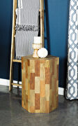 Hand crafted with a pretty sunburst patterned top and hexagon shape accent table main photo