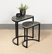 2-piece demilune nesting table black and white main photo