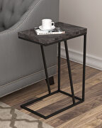 Rustic gray finish accent table main photo