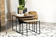 Beautiful solid sheesham stackable 3pc nesting table main photo
