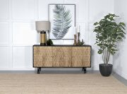 3-door wooden accent cabinet natural and black main photo