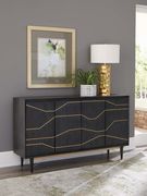 Modern graphite and brass accent cabinet main photo