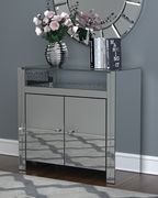 Touch on/off lightning mirrored accent cabinet