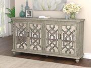 Accent cabinet in antique white / mirrored panels