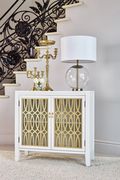 Contemporary glam gold/white accent cabinet main photo