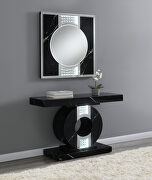 Beautiful faux black marble highlight console table main photo