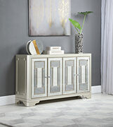 Silver and smoke mirrored accent cabinet