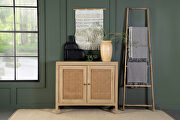 Natural finish wood rectangular 2-door accent cabinet main photo