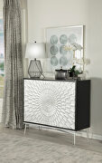 Black and silver finish rectangular 2-door accent cabinet main photo