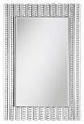 Rectangular wall mirror with vertical stripes of faux crystals main photo
