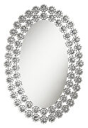 Oval wall mirror with faux crystal blossoms main photo